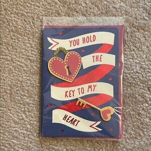Heart and Key Greeting Card